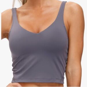 THE GYM PEOPLE Womens' Sports Bra Longline Wirefree Padded Size L NWT